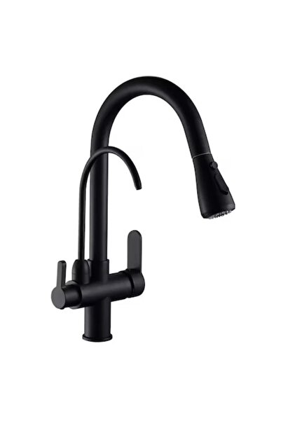 SELLIUM 3-in-1 Kitchen Faucet, Filtered + Hot/Cold, Retractable Jet, Solid Br...