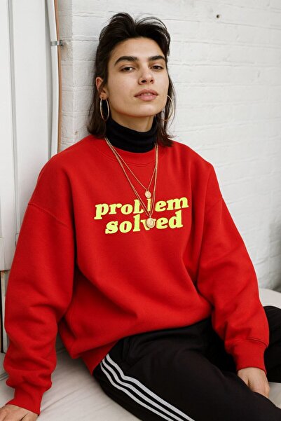 MAYDAY CULTURE Червена унисекс дамска и мъжка DTF печатна суитшърт с голям ра...