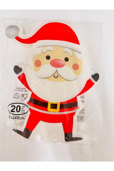 takı tutkum Yılbaşı Kırmızı Şapkalı Noel Baba Peçetesi 20'li