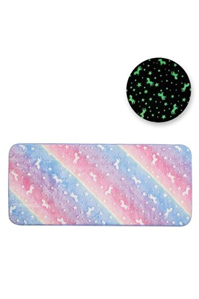 OEM Covor decorativ din blană artificială curcubeu cu unicorni fluorescenți 1...