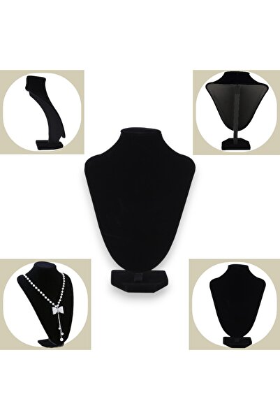 OEM Jewelry stand, bust shape, black color, velvet material