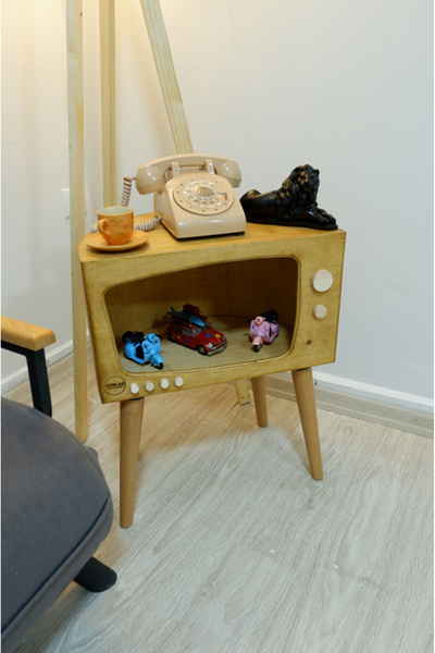 huncar Dekoratif Retro Cosmoss TV Ahşap Sehpa ( Köşe Sehpa )