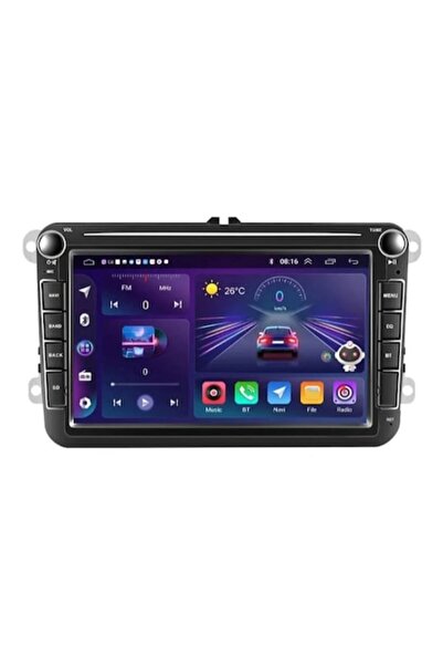 DUMYNAV Navigație auto Android 14, 8 GB RAM + 128 GB slot SIM 4G, CarPlay wireless și Android Auto + R