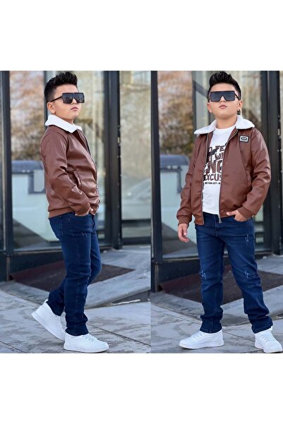 Bisahane Σετ δερμάτινο μπουφάν για αγόρια