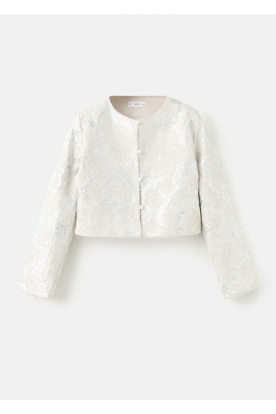 MANGO Kids Payet işlemeli keten blazer ceket