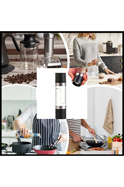 OEM Set of 2 manual metal/plastic grinders 2 in 1, spices, salt, pepper, 3 types of grinding