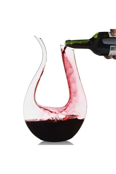 OEM Decantor cu bile curatare, design U, 1500 ml, sticla premium