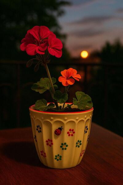 MEK Home Design Lotus Dekoratif Saksı Orta Boy (7*9)