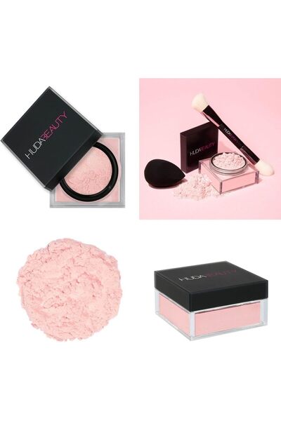 HUDA بودرة بيوتي سهلة الخبز والتثبيت - الحجم الكامل - زهرة الكرز (وردي ناعم شفاف)
