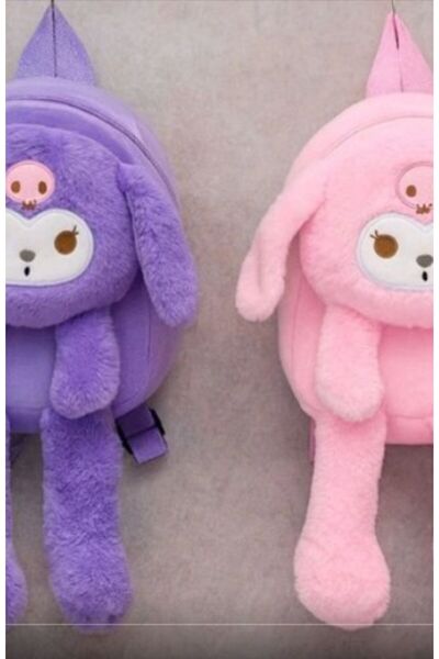 lowell home Plush Light-Up Kuromi Backpack with Moving Ears