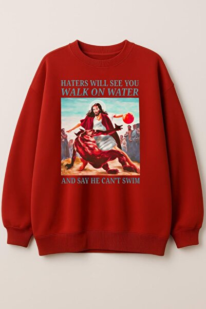 MAYDAY CULTURE Hanorac supradimensionat roșu unisex, imprimat DTF, pentru fem...