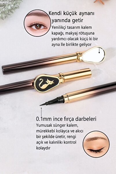 Maycheer Aynalı Kapaklı İnce Uçlu Suya Dayanıklı Likit Eyeliner 0.1mm Hassas ...
