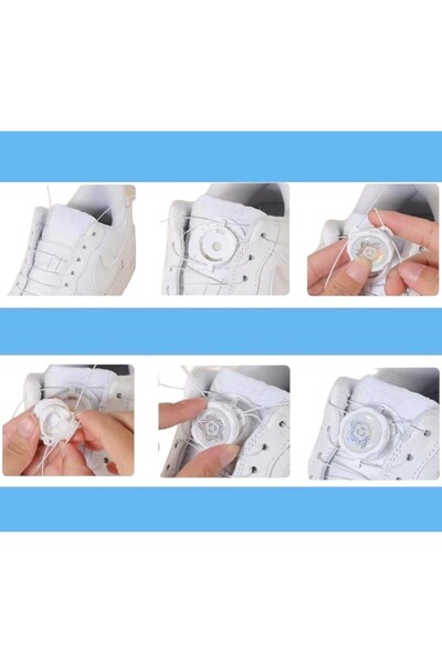 OEM Set of 2 white shoelaces, with automatic closure, quick release, comfortable, knotless, universal