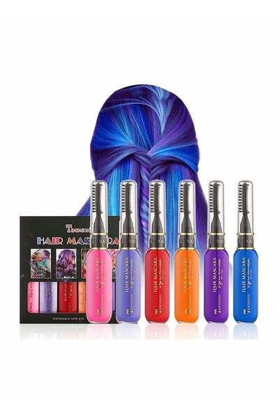 Generic 6 Pcs Temporary Hair Mascara Hair Color Chalk Washable Dye Comb for Kids Girls Women