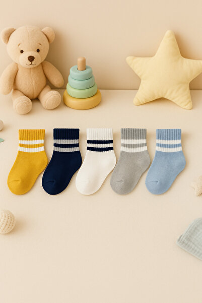 Black Arden Socks Renkli Ve Rahat Çocuk Kolej Çorapları 5'li