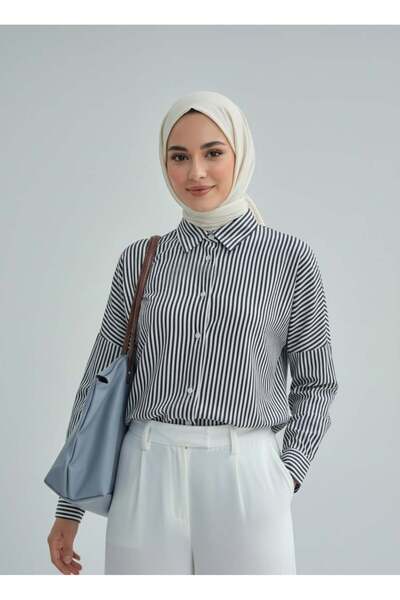 Asil Modest Kadın Oversize Uzun Basic Gömlek
