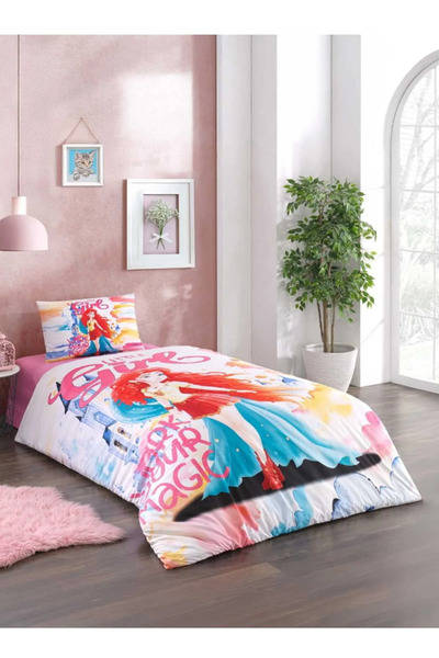 Kristal Set de lenjerie de pat matlasat pentru o persoană singură, patru anotimpuri, fetiță