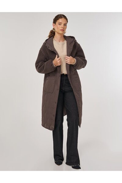 Kayra -Plush Detailed Anorak Coat-27352