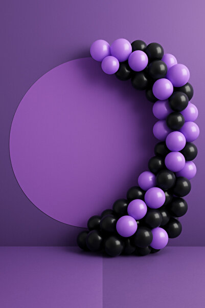 Balonsan Balloon Set 60 Pieces (Black-Lilac)