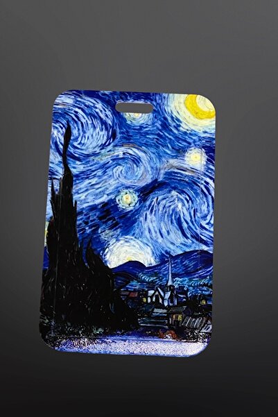 StormiStoretr Baskılı Yıldızlı Geceler Van Gogh Dikey Kart Koruyucu Personel Kartlık