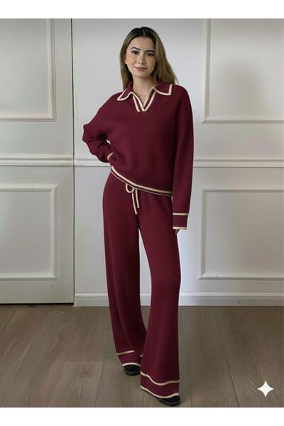 peri tower NOUA SEZONĂ Set de tricotaje cu decolteu în V, negru, cu dungi, 0056