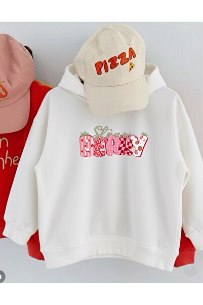 LORVEX قصة فضفاضة سويت شيرت للأطفال – ستراو بيري بينك مطبوع