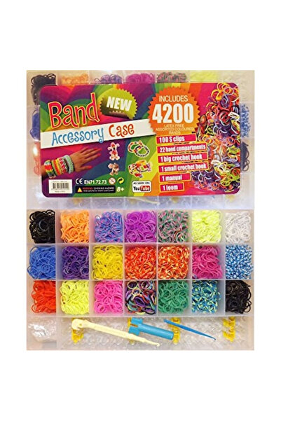 Supermarketul Copiilor Set Multicreativ Trendy, Accesorii pt. Realizarea Bratarilor Elastic, Rainbow Loom Bands, 4200 piese