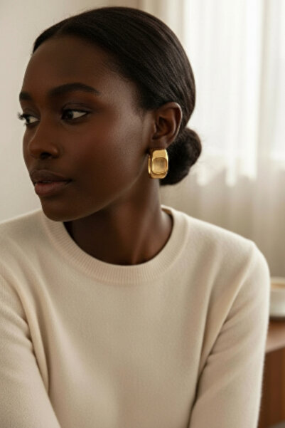 Alyas Aksesuar Mng Stone Hoop Earrings