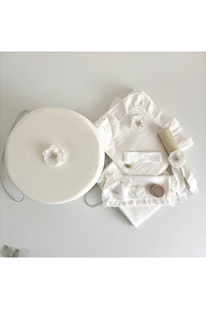 Anya-Events Set Trusou pentru Botez din muselina + Cutie pentru trusou + Lumâ...