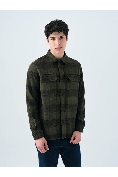 Loft Regular Fit Long Sleeve Khaki Men's Shirt Lf2036911