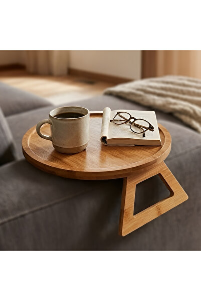 Cady One طاولة جانبية قابلة للطي مع مسندين للذراعين وسطح واسع، مستقرة وقوية للأريكة.