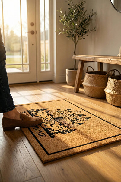 Valerine Life سجادة مدخل خارجية للشرفة والحديقة من ماركة مالكانيم بملمس مخملي وتصميم جوز الهند، مقاس 45×70 سم، مضادة للانزلاق