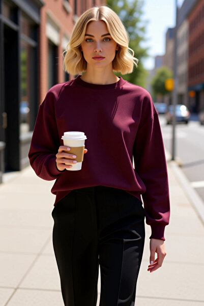 BENERLY Hanorac pentru femei, cu gât turnat, cu mâneci lungi, croială normală...