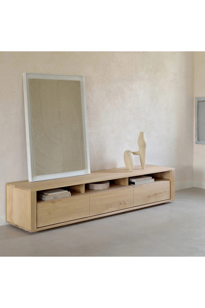 Creawood Shadow 3 Çekmeceli Masif Meşe Tv Ünitesi