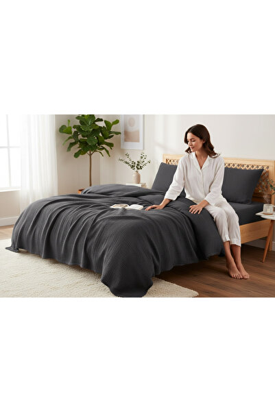 Comfort Craft Muslin Single Bedspread Set 2 Pieces, Summer Pillowcase and Pike Set 180 X 230 Cm,