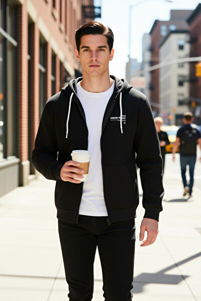 BENERLY Ανδρικό φούτερ με κουκούλα και στάνταρ μανίκια, με τυπωμένο σλόγκαν, ...