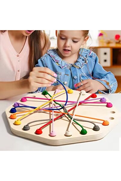 OEM Joc cu frânghie elastica din lemn - Jucărie educativă de învățare pentru ...