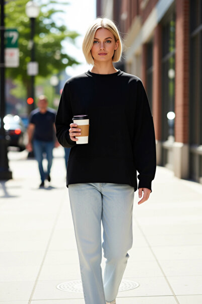 BENERLY Hanorac tricotat cu mânecă lungă, cu gât turnat, cu mânecă scurtă, su...