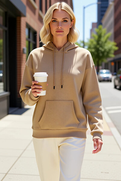 BENERLY Ženska Sa kapuljačom majica sa niskim rukavima Oversize kroj funkcion...