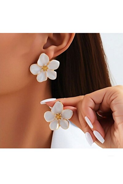 Diloshtrend Design Mineli Çiçek Küpe Özel Hit Tasarım