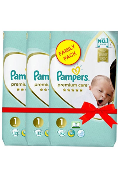 Pampers Scutece Premium Nou Nascut, Absorbtie Ridicata, Marimea 1, 2-5 kg, 156 buc, Testat Dermato