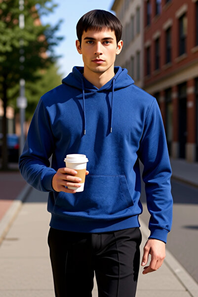 BENERLY Men's Hooded Standard Sleeve Regular Fit Slogan Patterned Sweatshirt ...