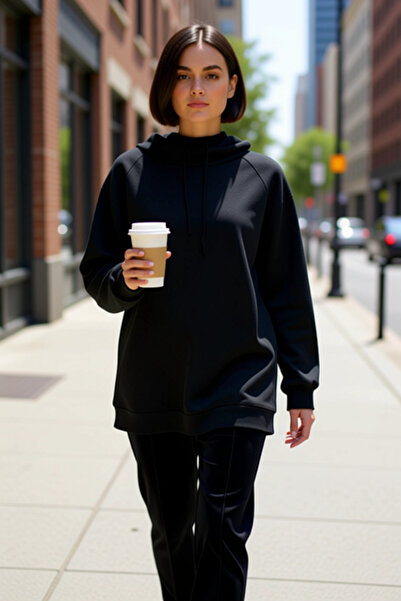 BENERLY Hanorac lung cu glugă pentru femei, cu mâneci scurte, funcțional, dur...