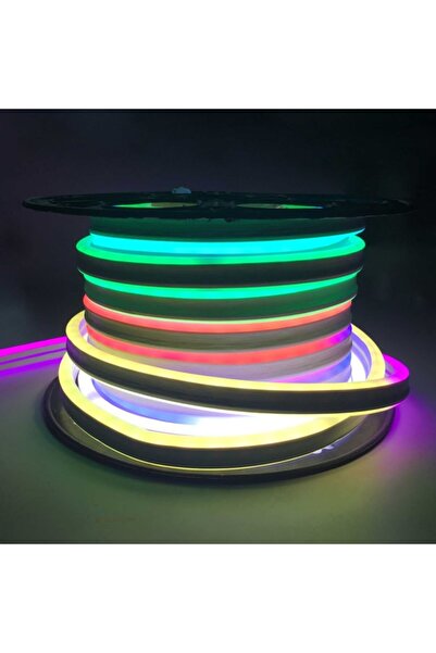 OEM Furtun flexibil LED Neon 220V, 14W/m, 100m, RGB multicolor, cablu de alimentare inclus