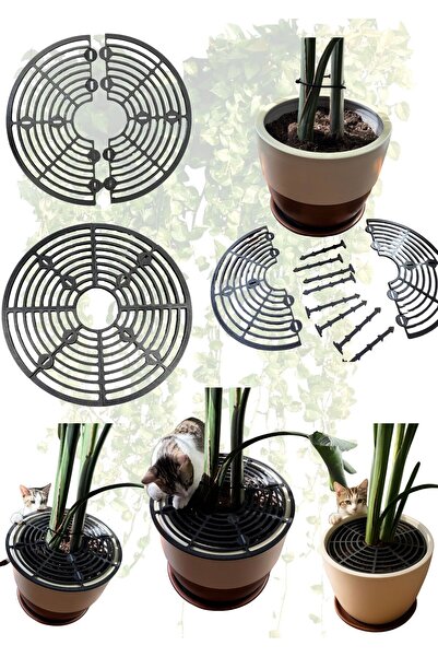 Together Pet Saksı Koruma Izgarası - 44 cm - (Saksı kedi koruması, saksı topr...