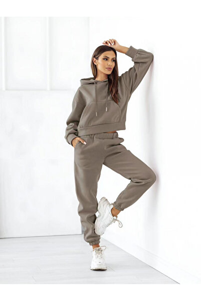 OEMN Compleu Dama Trening Dama 2 Piese Bluza si Pantalon din Bumbac Vatuit - CMS