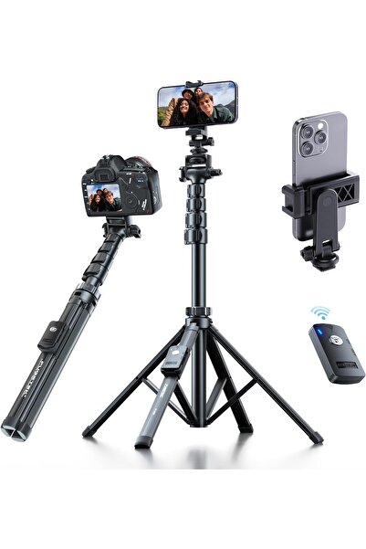 HYX حامل ثلاثي احترافي للهاتف المحمول مقاس 62 بوصة - مصنوع من الألومنيوم بأرب...