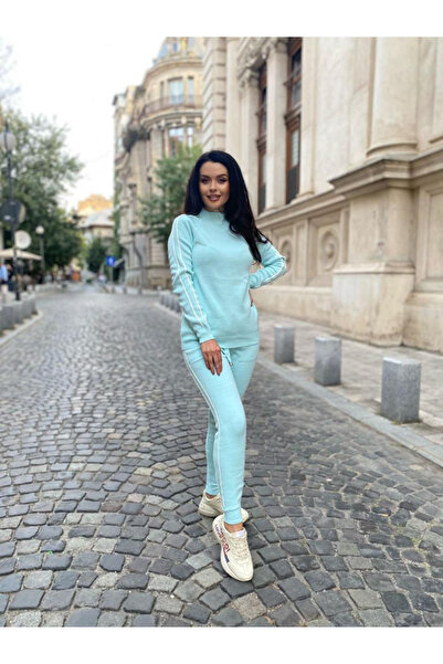 OEMN Compleu Dama Set 2 Piese Bluza si Pantalon Tricot - 2 dungi