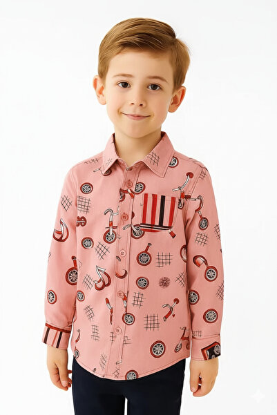 STITCH by MH Trendy Tricycle Print Cotton Shirt for Boys