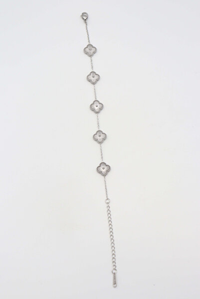 STİL NOKTA Çelik Gümüş Rengi Van Cleef Bilekliklik